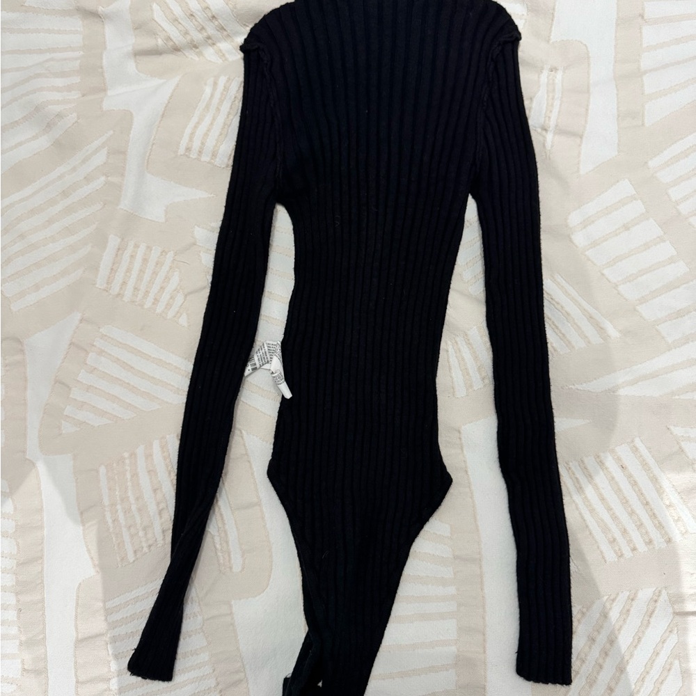 Forever 21 Black Ribbed Bodysuit